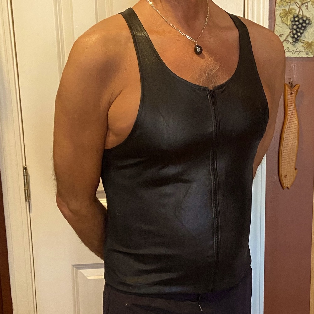 Men’s Zip-Up Vinyl Tank Top